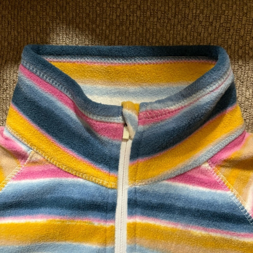 ❤️2/$15 or 3/$21❤️NWT Eddie Bauer Striped 1/4 Zipped Pullover Fleece, Size M - Picture 7 of 11
